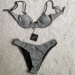 Zaful Silver Sparkly Bikini